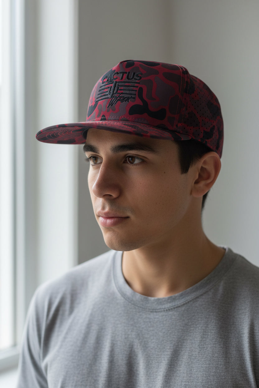 Stripes SnapBack - red camo/black