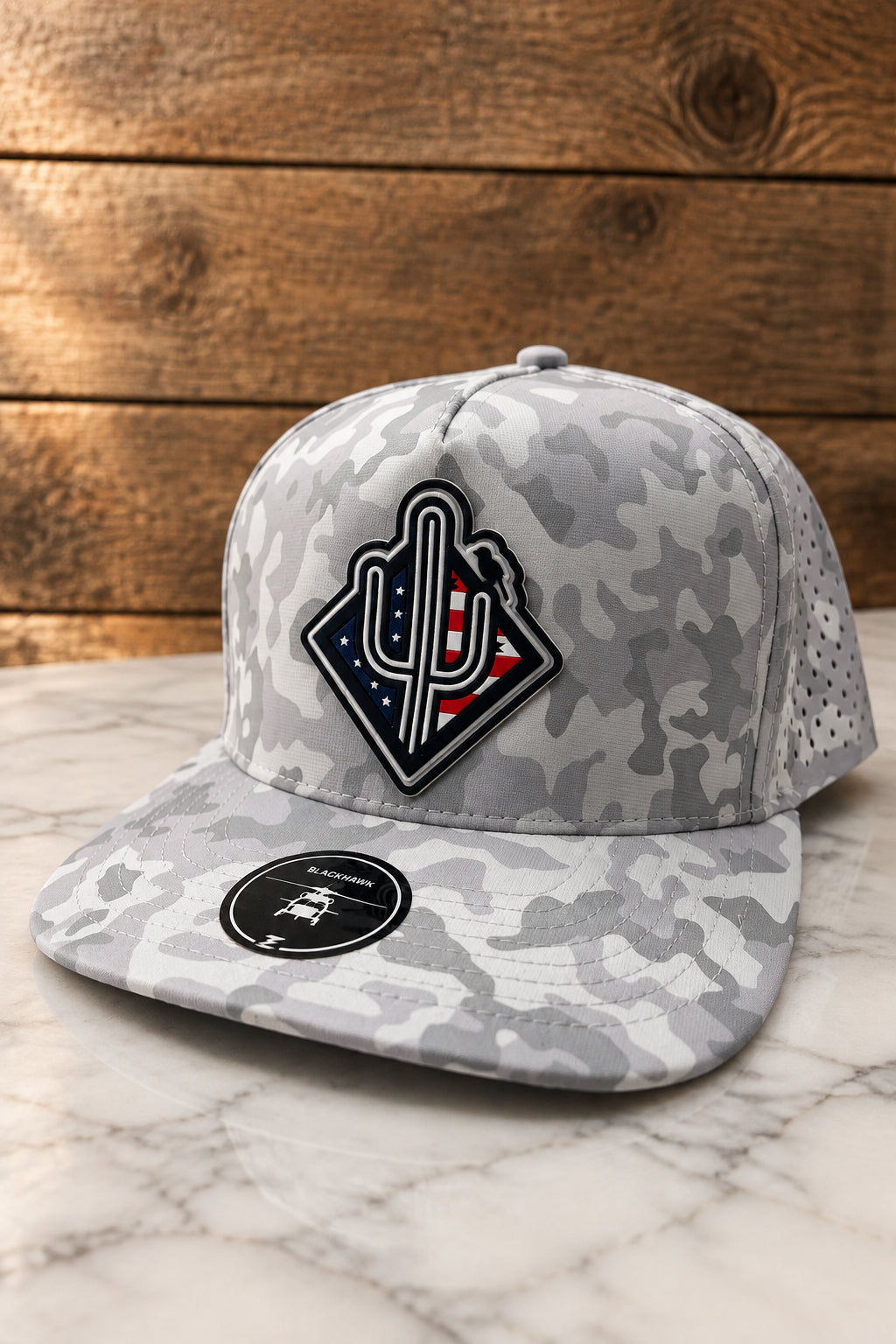 PVC diamond patriot SnapBack - white camo