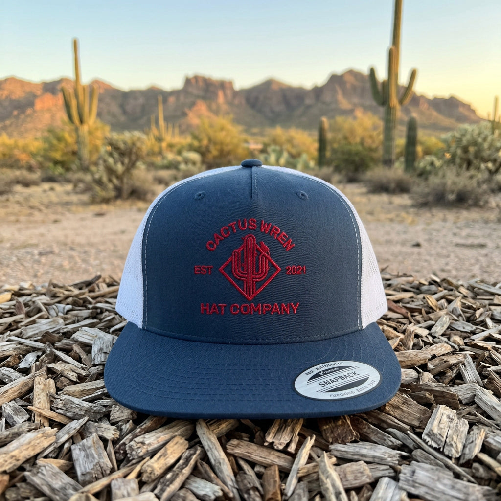 Ranch style trucker - navy/red/white