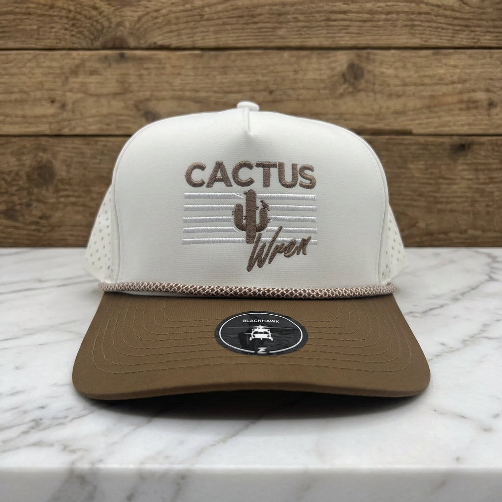 Stripes SnapBack - white/brown + rope
