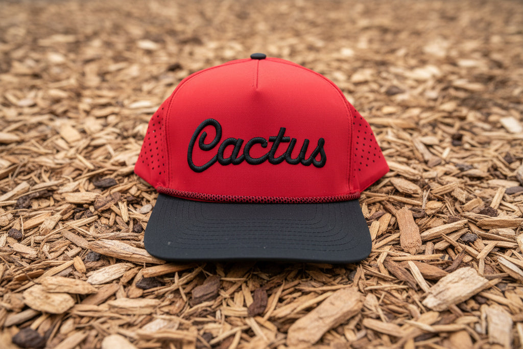 Cursive Cactus SnapBack - red/black