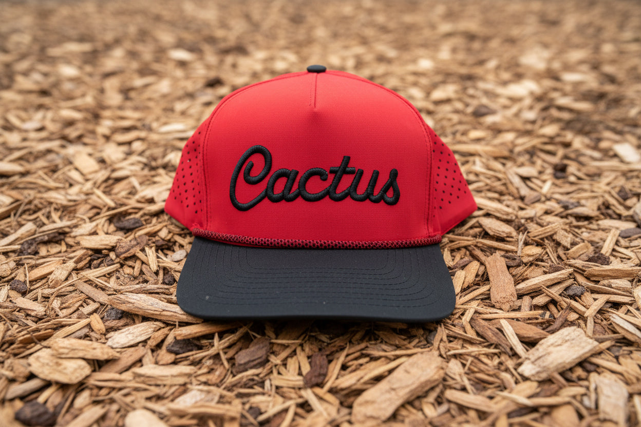 Cursive Cactus SnapBack - red/black
