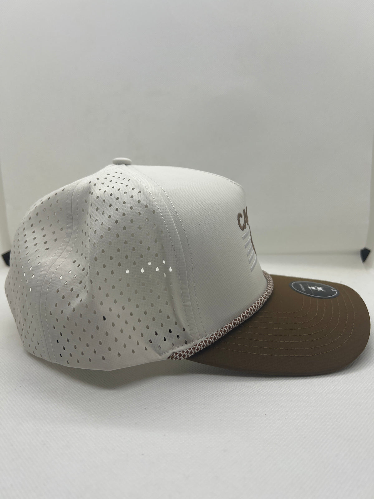 Stripes SnapBack - white/brown + rope