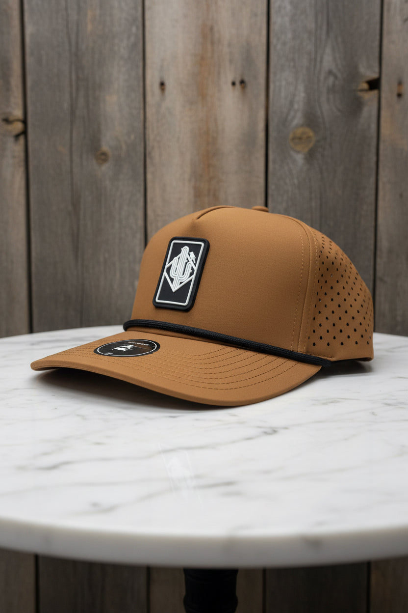 Rectangle diamond SnapBack - Brown/black + rope