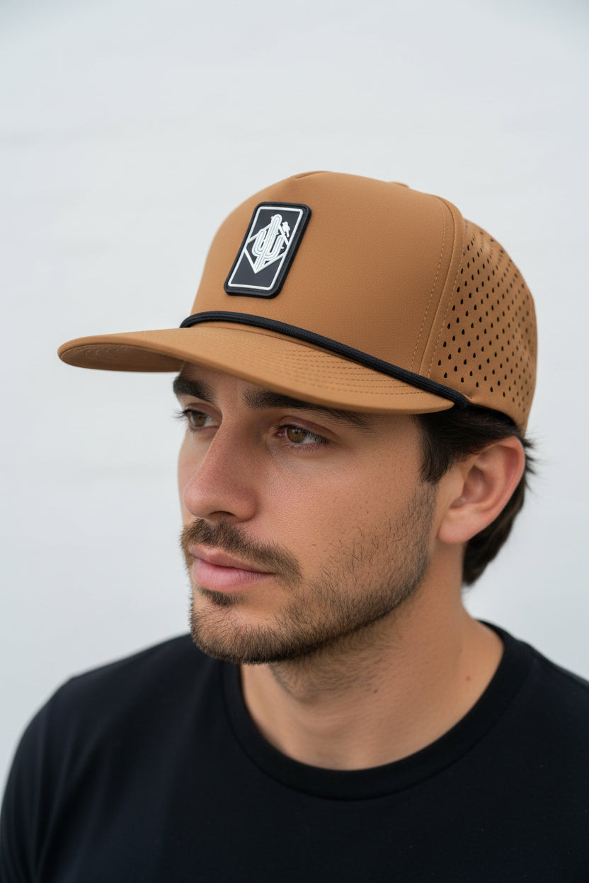 Rectangle diamond SnapBack - Brown/black + rope