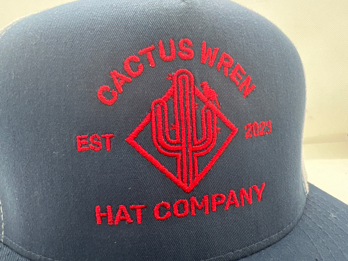 Ranch style trucker - navy/red/white