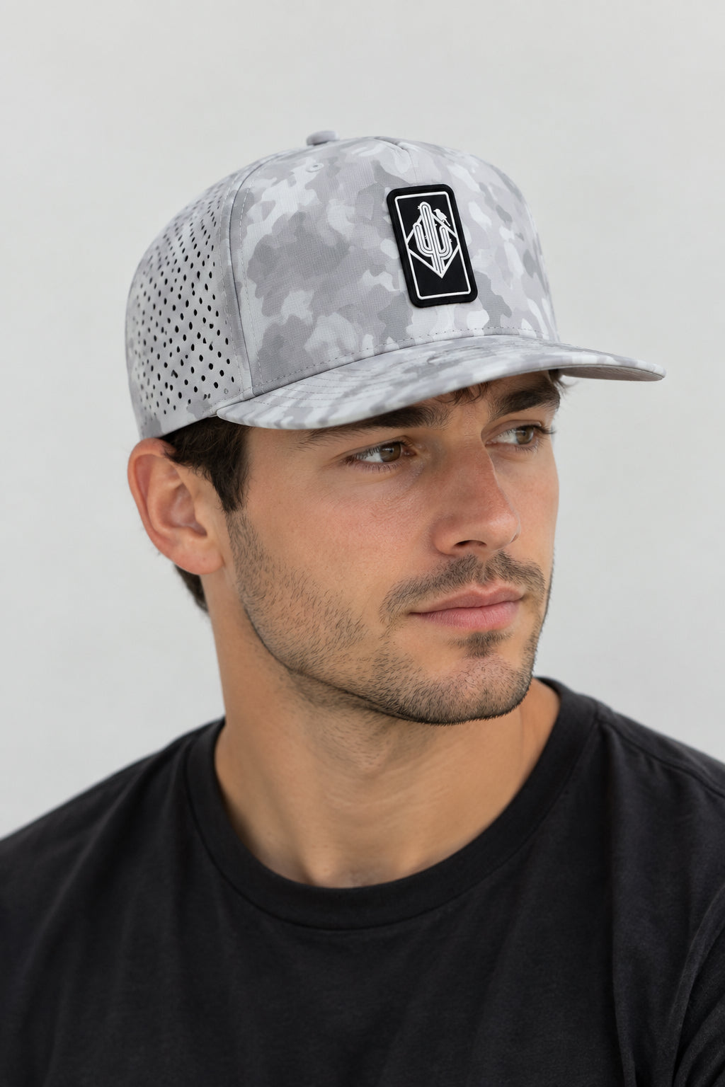 Rectangle diamond SnapBack - white camo/black