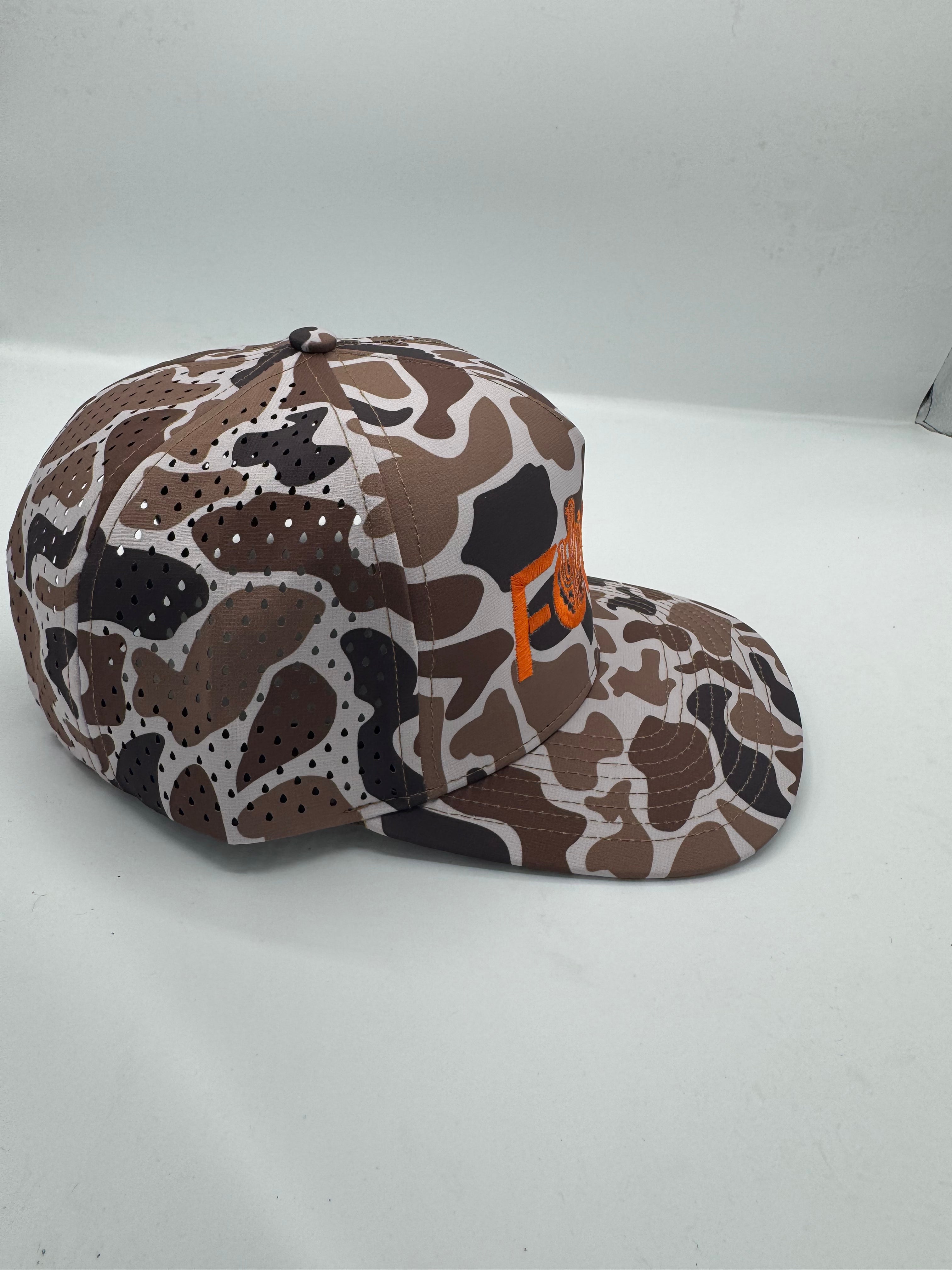 FORE Logo Camo performance hat in brown/orange