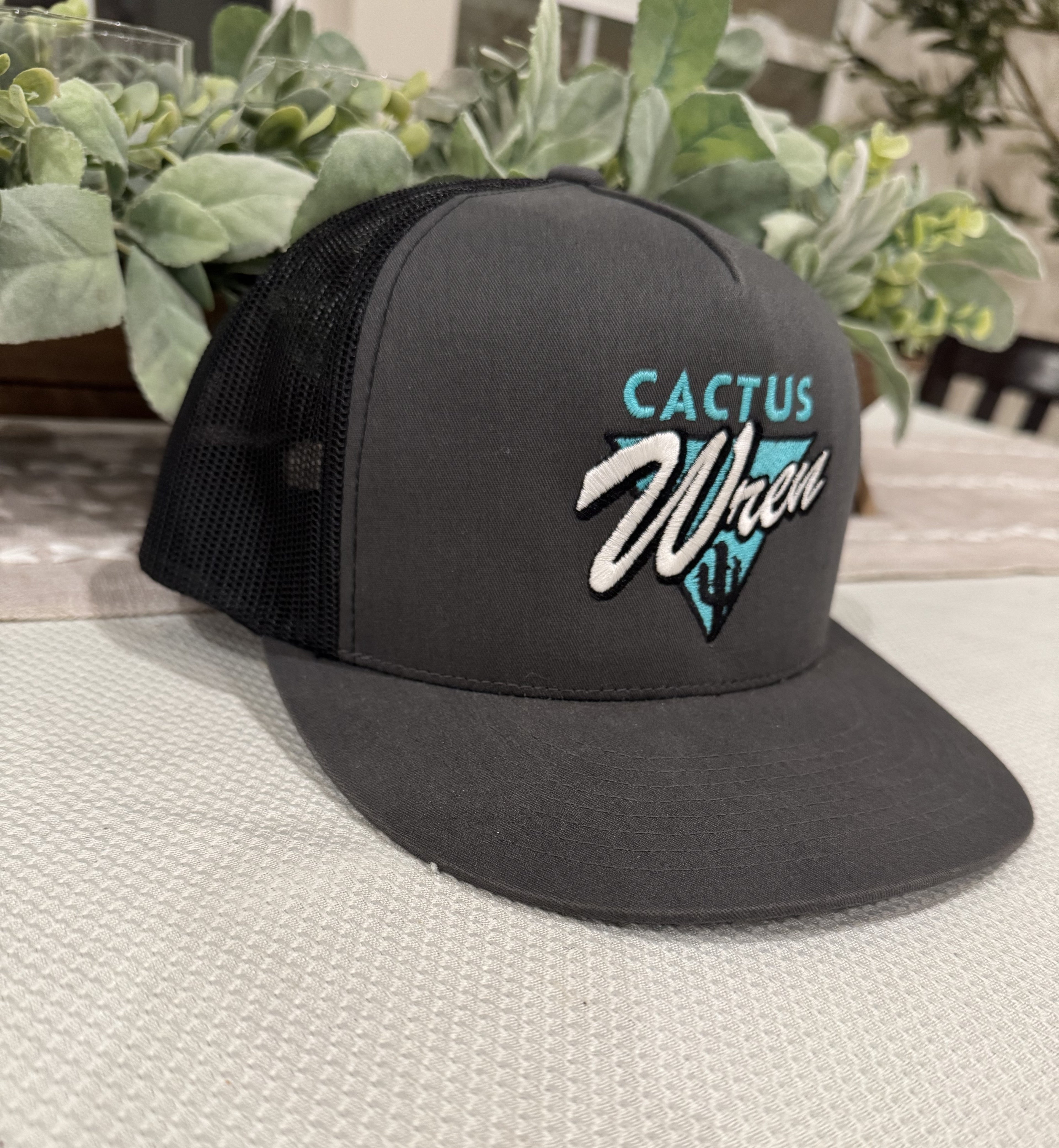 Desert Triangle in charcoal gray/black with turquoise