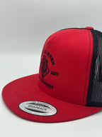 Ranch style trucker - red/black