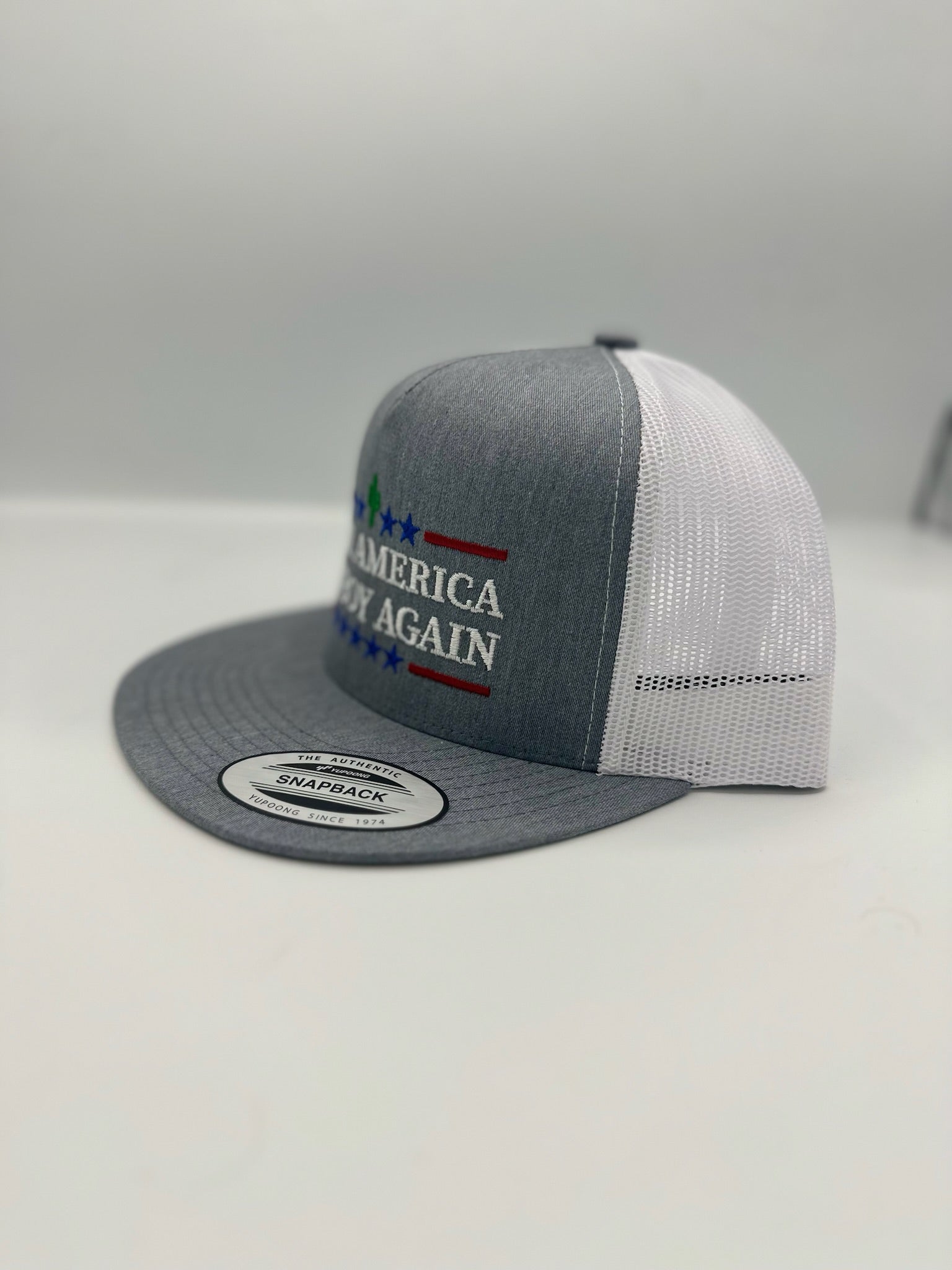 Make America Cowboy Again in grey/white