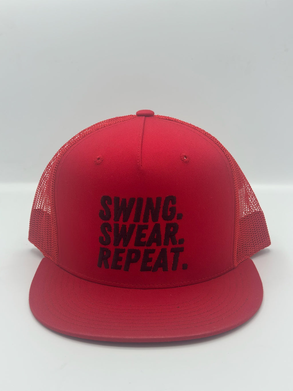 Swing, Swear, Repeat in red/black