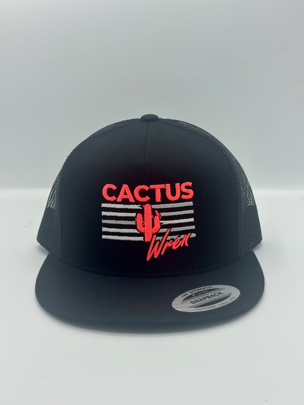 Sunset Stripes Hat on black with gray/red
