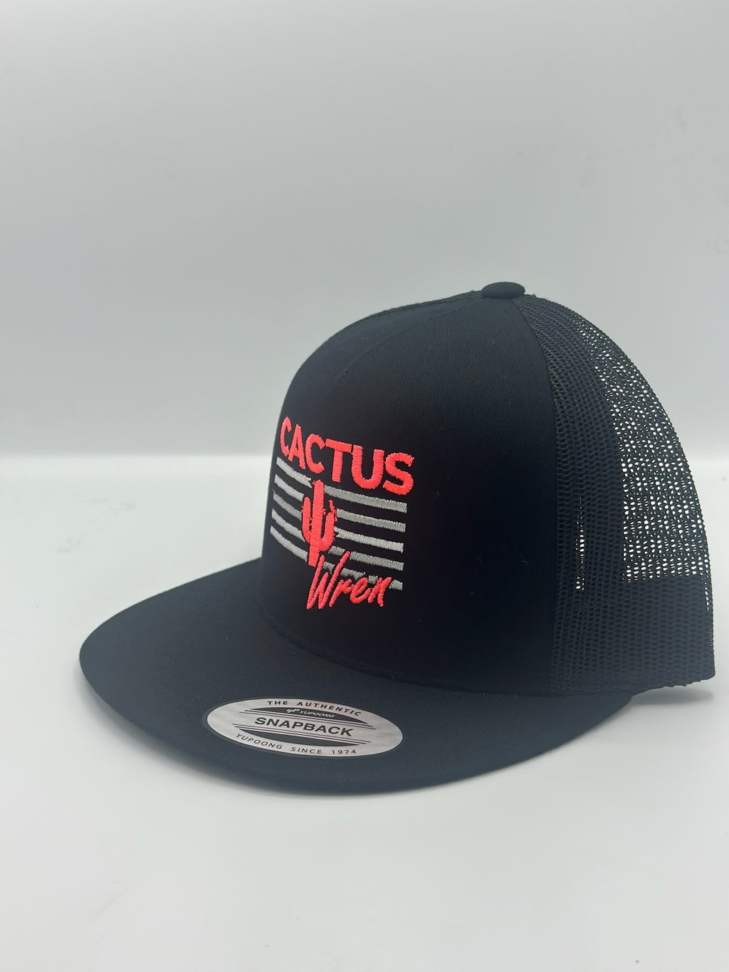 Sunset Stripes Hat on black with gray/red