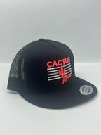 Stripes trucker - black/red/white