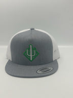 stitch diamond trucker - gray/green/white
