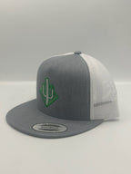 stitch diamond trucker - gray/green/white